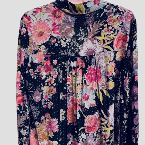 ANTHROPOLOGIE MAEVE AUTUMNAL FLORAL BUTTON-UP LONG SLEEVE TUNIC SHIRT - Picture 14 of 16